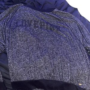 PINK black and grey love pink crew neck